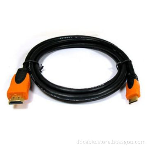 Mini HDMI to HDMI Cable Dual Color Orange and Black